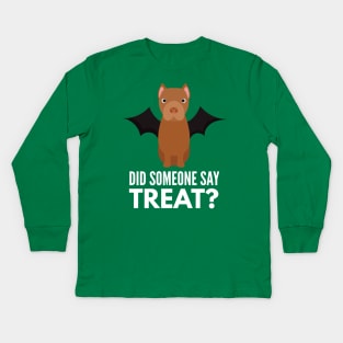 American Pitbull Terrier Halloween Trick or Treat Kids Long Sleeve T-Shirt
